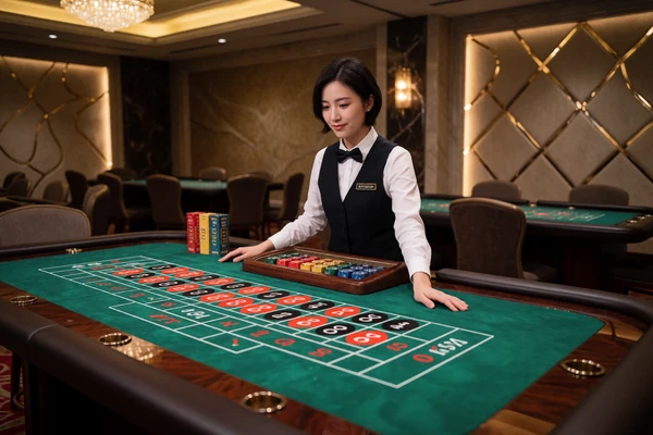 Live-Roulette-Tisch mit echter Croupi&egrave;re im Live-Casino von WildRobin