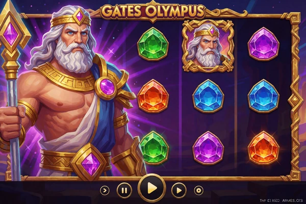 Slot-Spielbildschirm mit goldenem Zeus als Vorschau der Slot-Auswahl